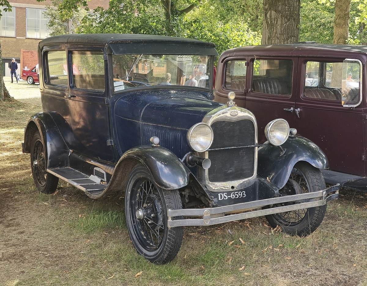 A 1929 Ford Model A parked on the grass. Not the one in the story.