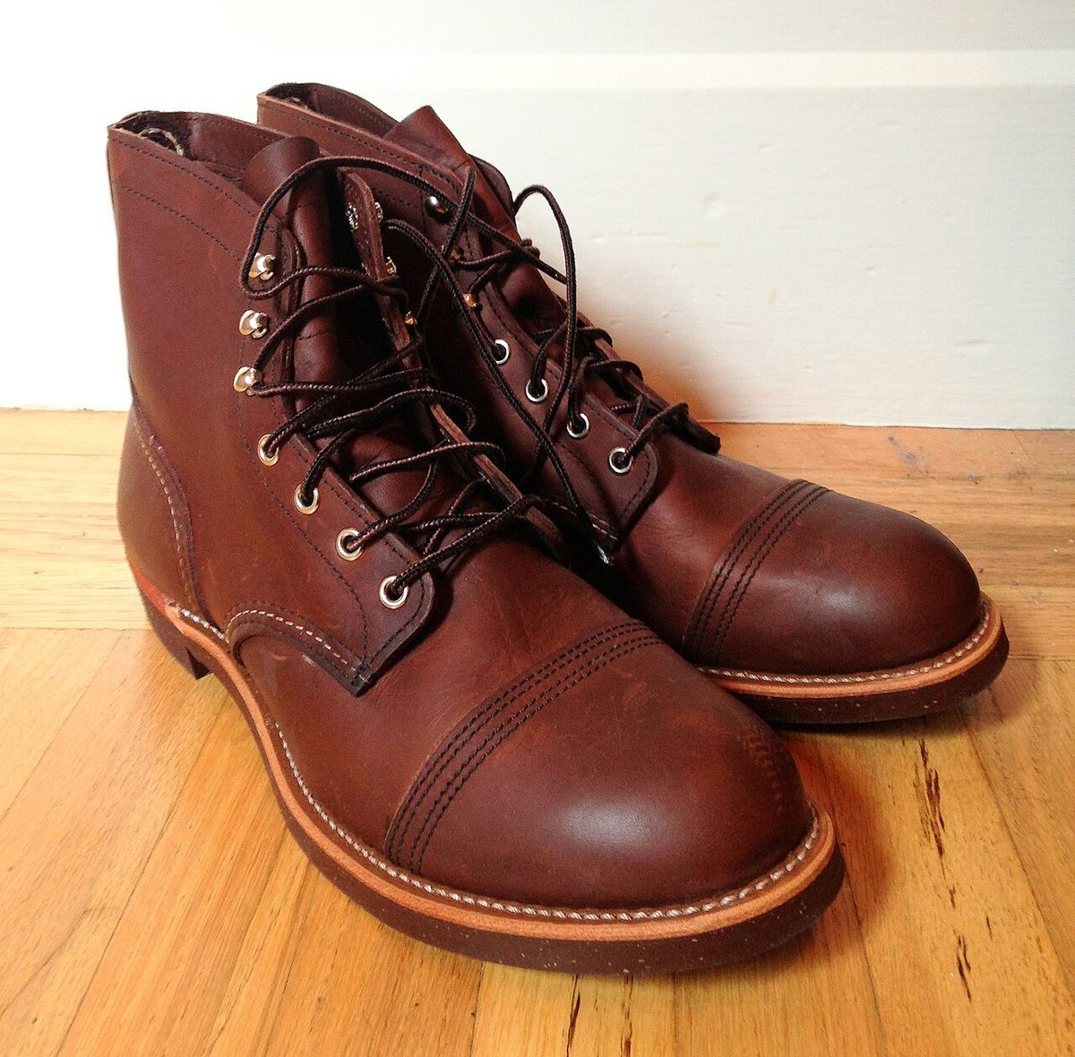 A modern pair of Red Wing Iron Ranger boots, a design that goes back decades. Not the pair in the story.