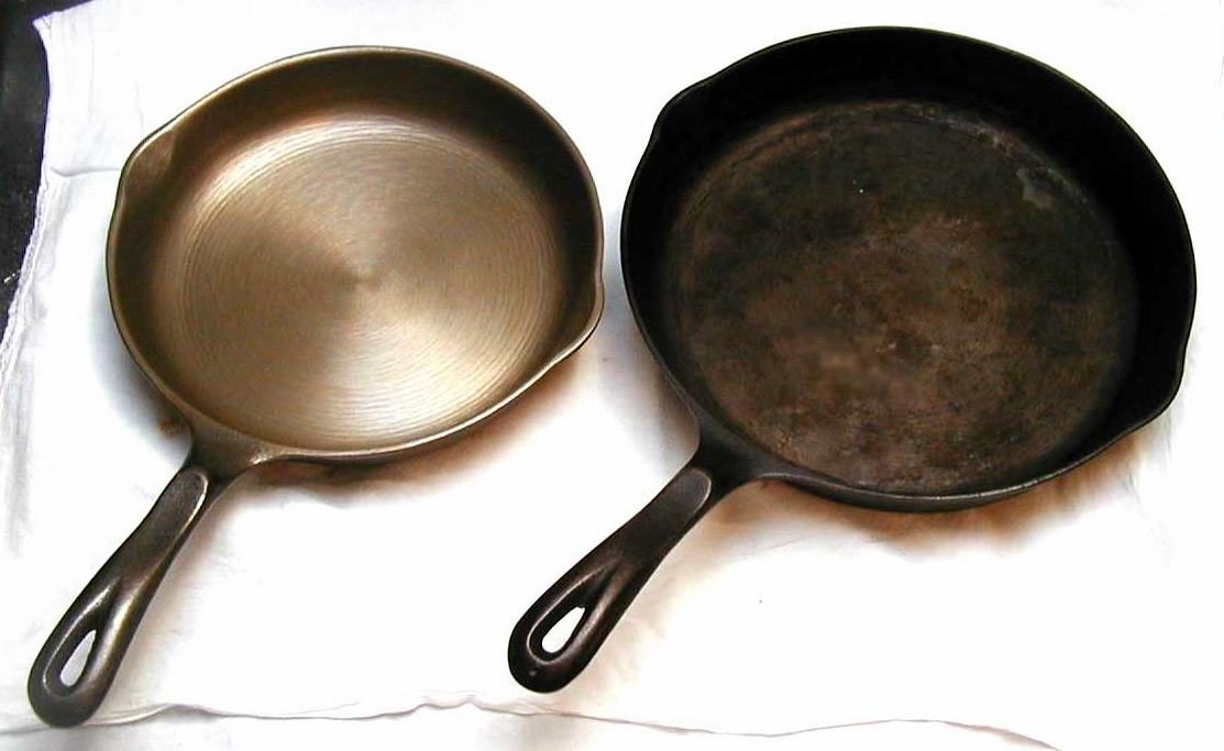 A pair of well-used cast iron skillets. Not the ones in the story.