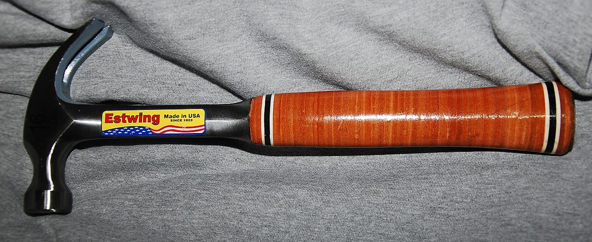 A classic Estwing hammer with the stacked leather handle. Not the one in the story.